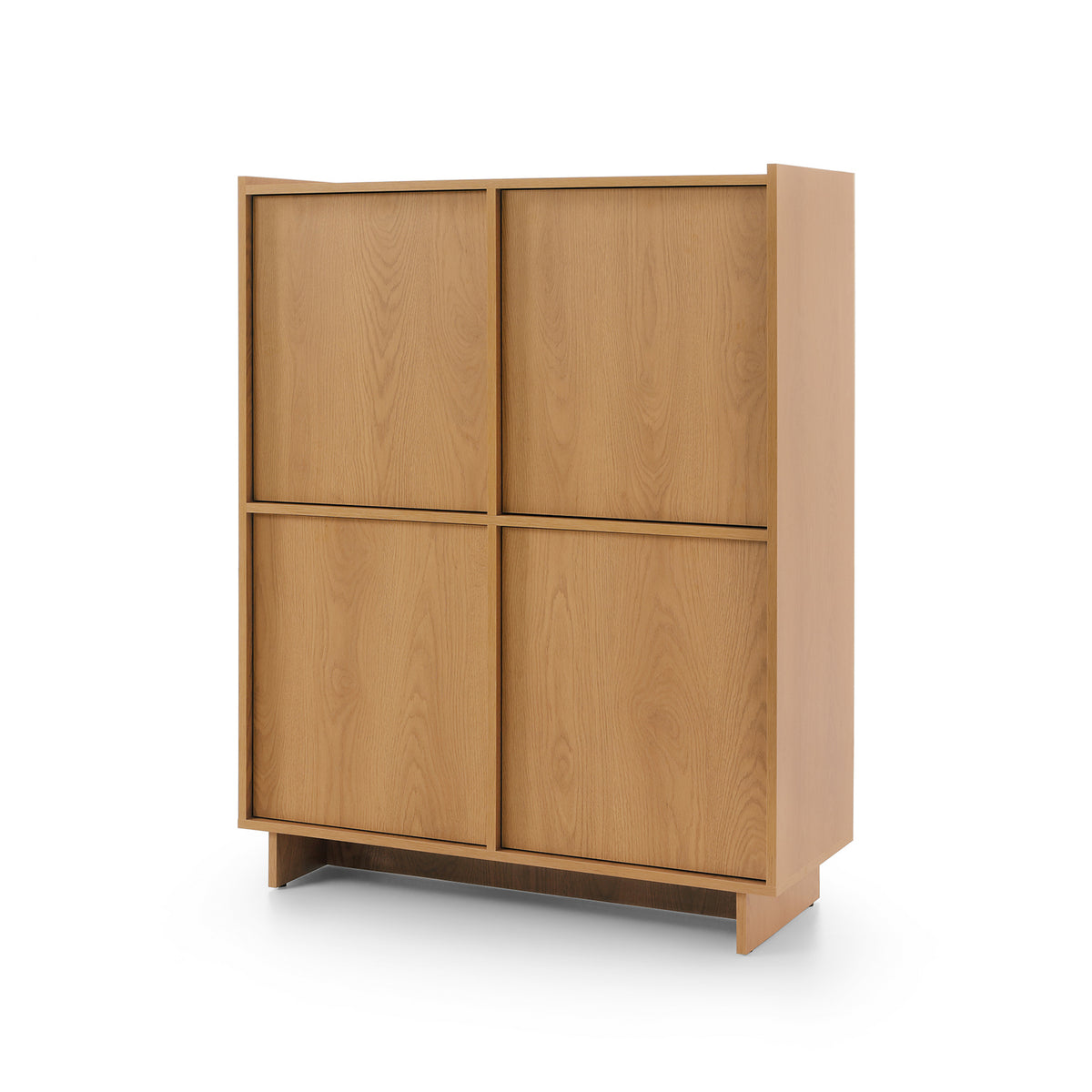 Komoda Kiyro 98x124 z półkami w stylu japandi – widok pod kątem | Pillovely