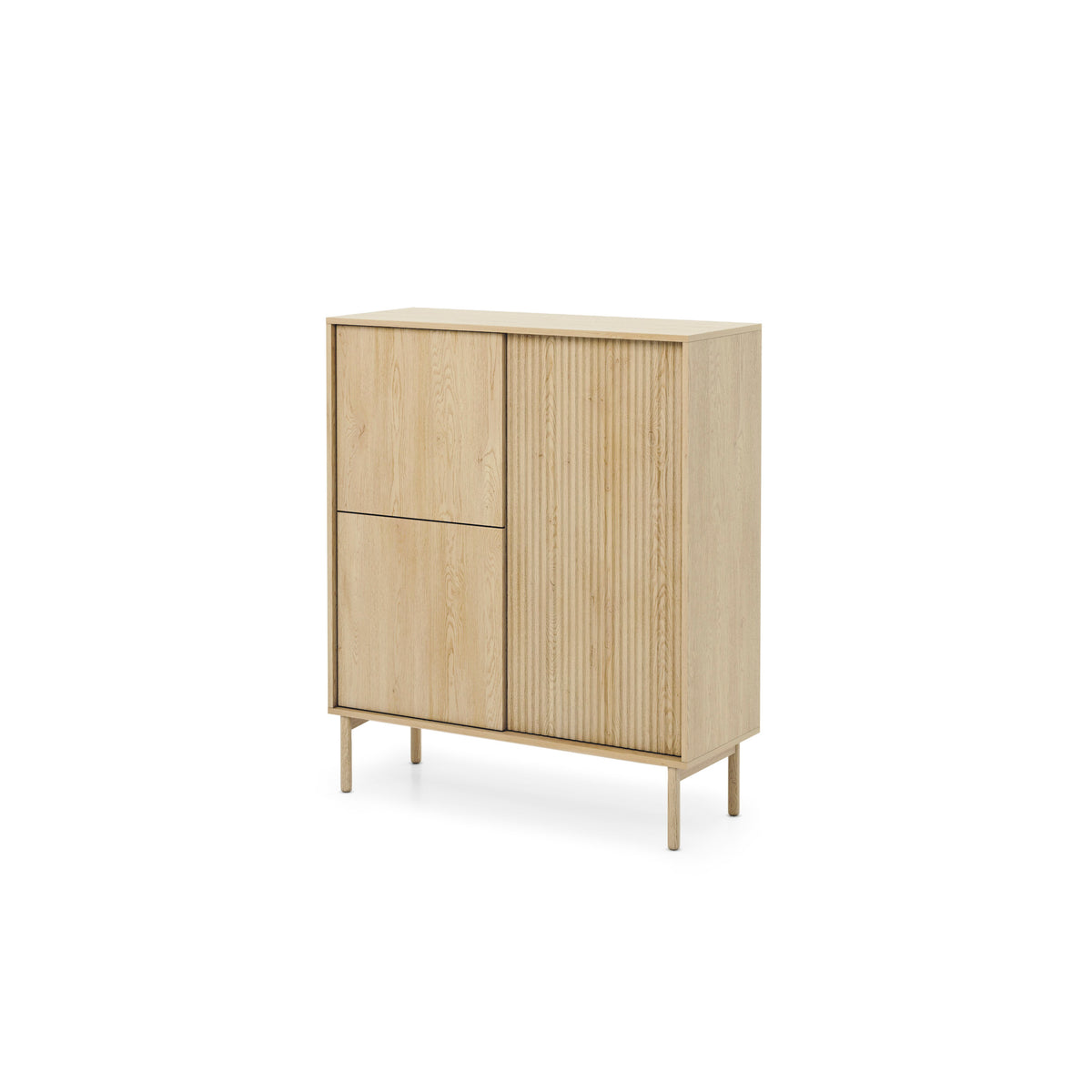Komoda Viola 3-drzwiowa 104x122 w stylu japandi – widok pod kątem | Pillovely