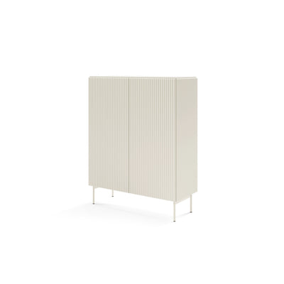 Komoda MuzZI wysoka z drzwiami 99x123 w stylu nowoczesnym – widok pod kątem | Pillovely