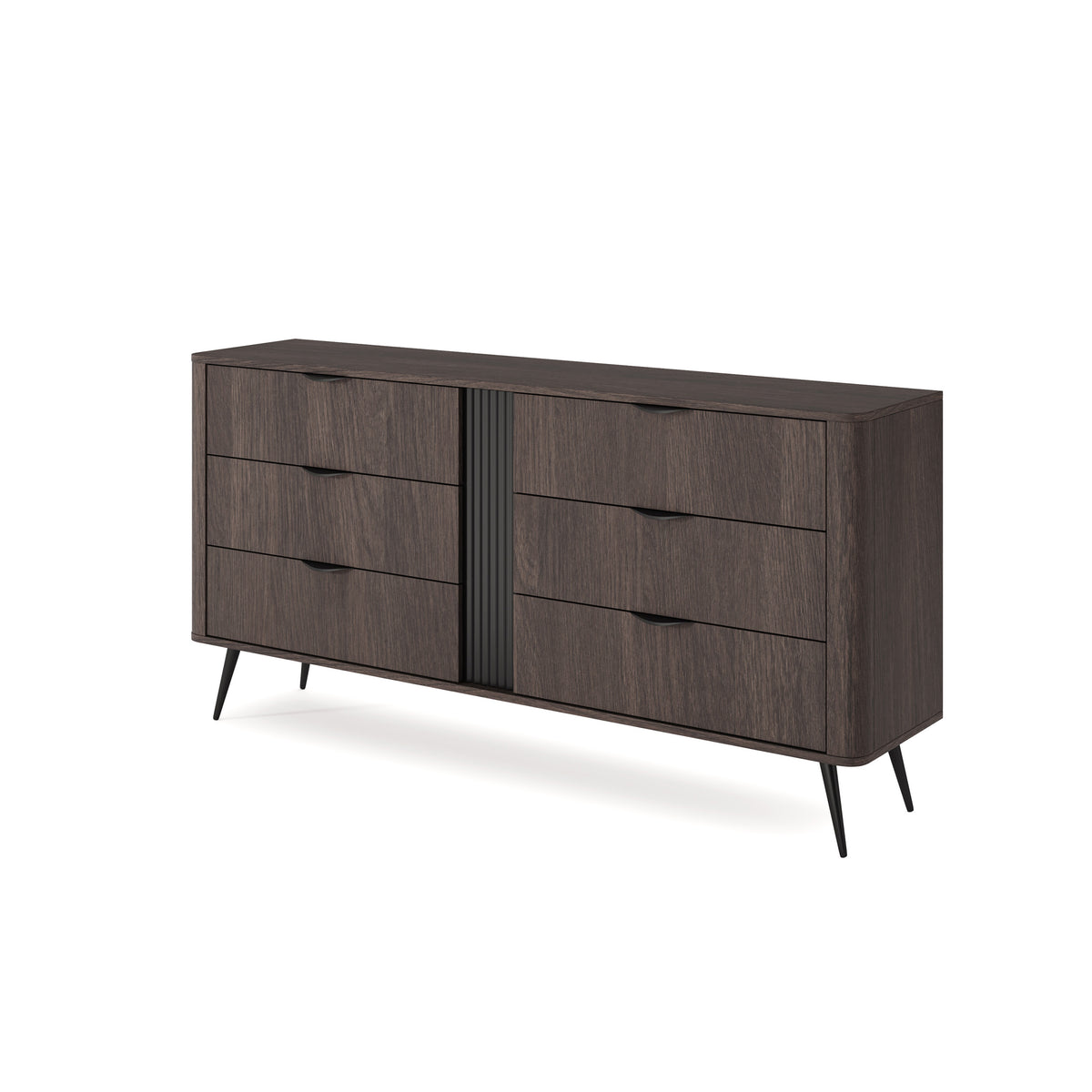 Komoda Velia z 6 szufladami 163x81 w stylu soft loft – widok pod kątem | Pillovely