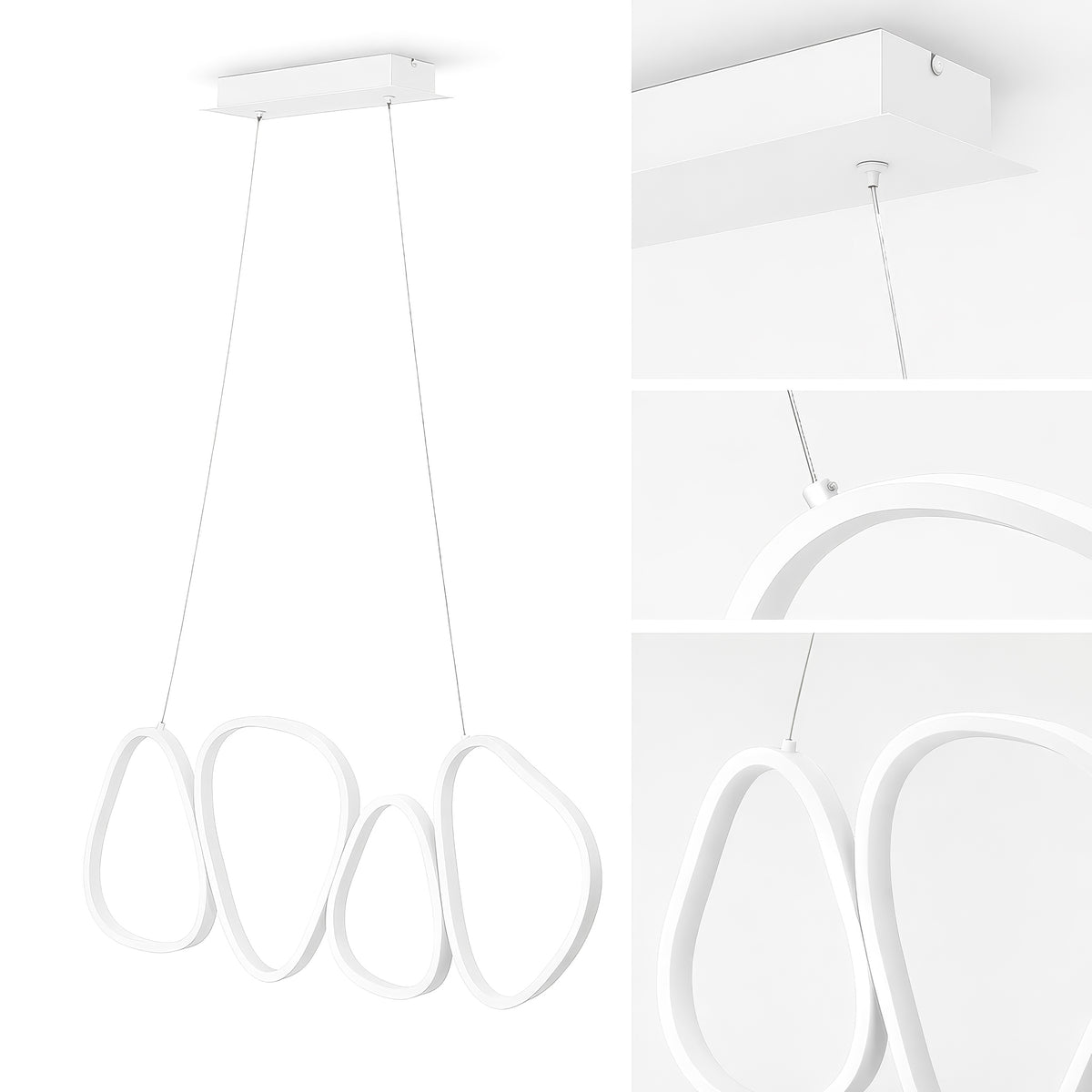 Lampa Loria wisząca LED z czterema pętlami światła w stylu nowoczesnym – zdjęcie 6