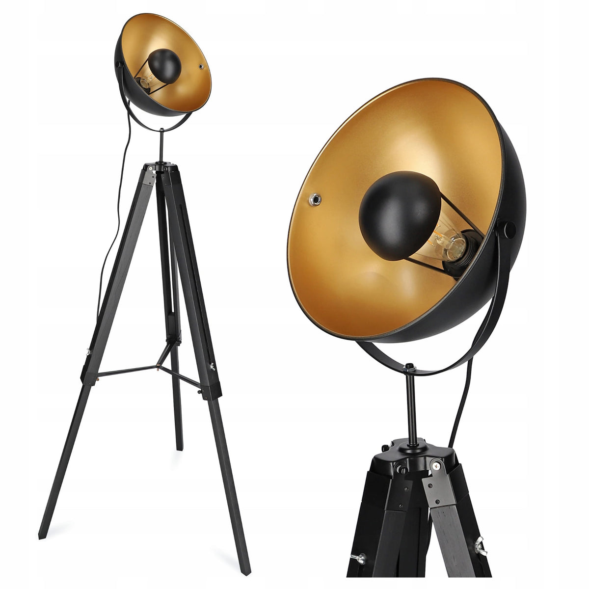 Reflecto Floor Spotlight Lamp on Tripod, Retro Style – photo 3