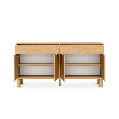 Komoda Fjord 4-drzwiowa 180x92 w stylu skandynawskim – z otwartymi frontami