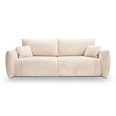 Sofa Alloro 3-osobowa z funkcją spania 145x200 z pojemnikiem w stylu nowoczesnym – widok z przodu