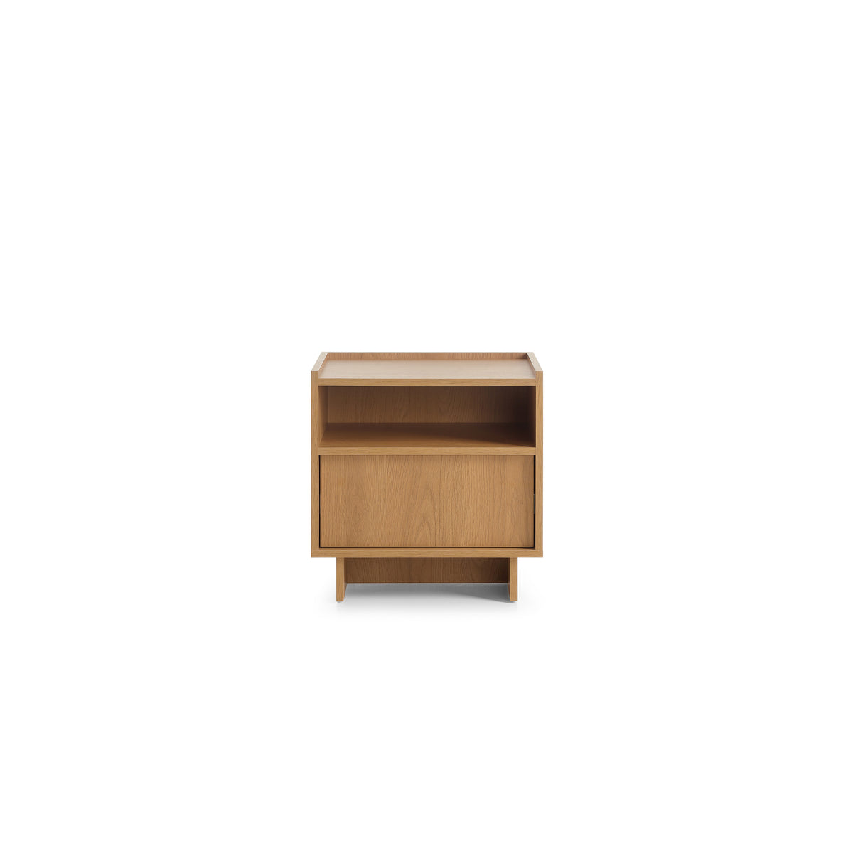 Kiyro Bedside Table with Drawer 50x51 cm, Japandi Style – front view