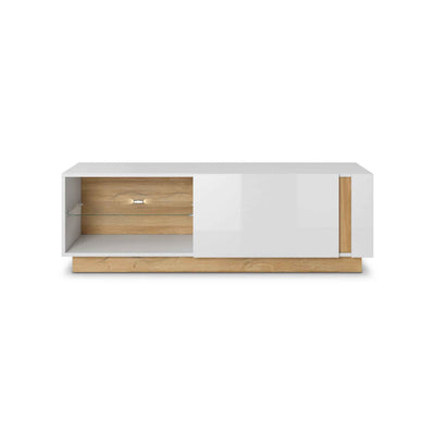 Szafka RTV Armelia 138x46 w stylu glamour – widok z przodu