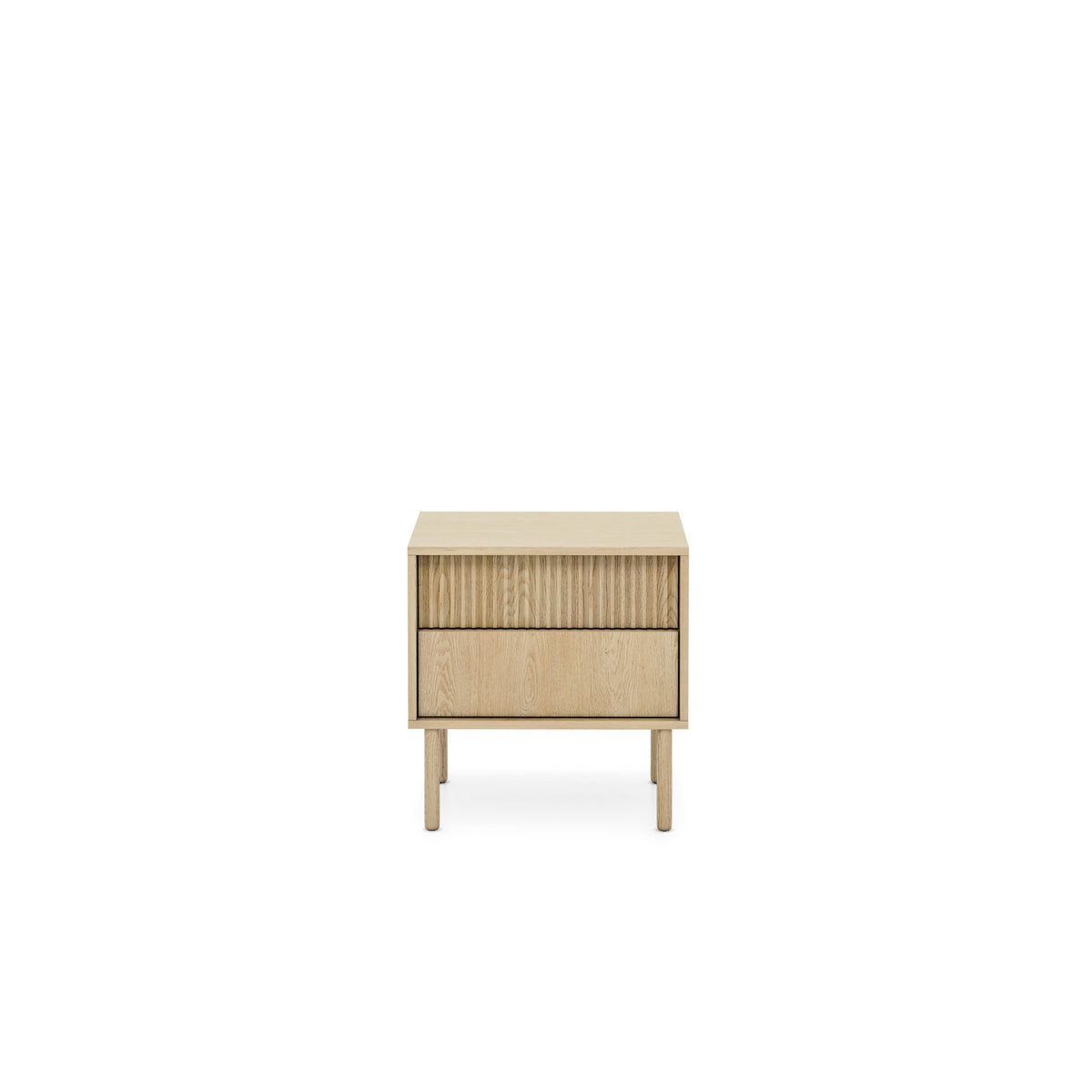 Viola Bedside Table with 2 Drawers 54x55 cm, Scandinavian Style – front view