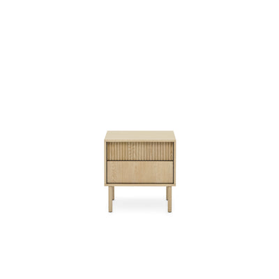 Viola Bedside Table with 2 Drawers 54x55 cm, Scandinavian Style – front view