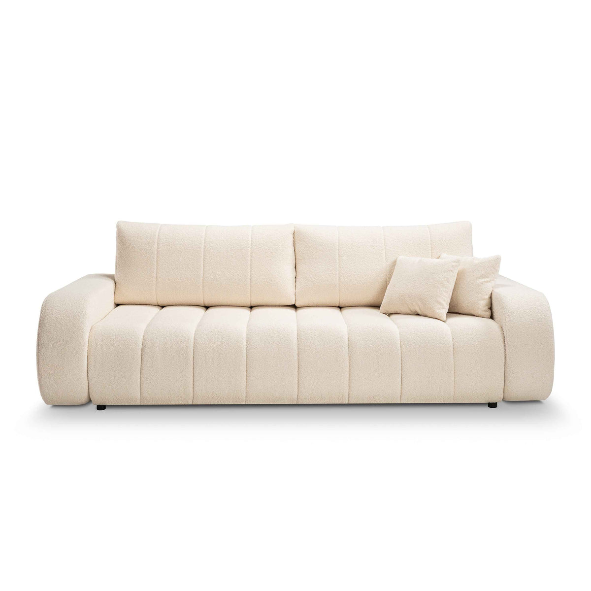 Sofa Baloa 3-osobowa z funkcją spania 144x200 w stylu skandynawskim – widok z przodu