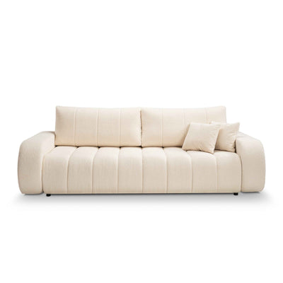 Sofa Baloa 3-osobowa z funkcją spania 144x200 w stylu skandynawskim – widok z przodu