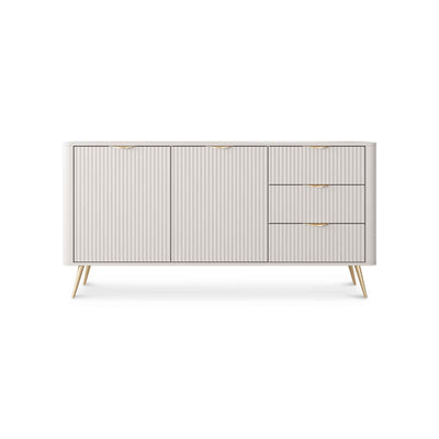 Komoda Laanti 163x81 z szufladami i drzwiami w stylu eleganckim – widok z przodu