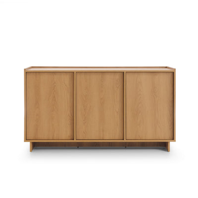 Komoda Kiyro z półkami 147x82 w stylu japandi – widok z przodu