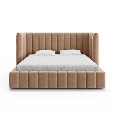Gianda Upholstered Ottoman Bed with Vertical Tufting and Storage, Modern Soft Style – front view