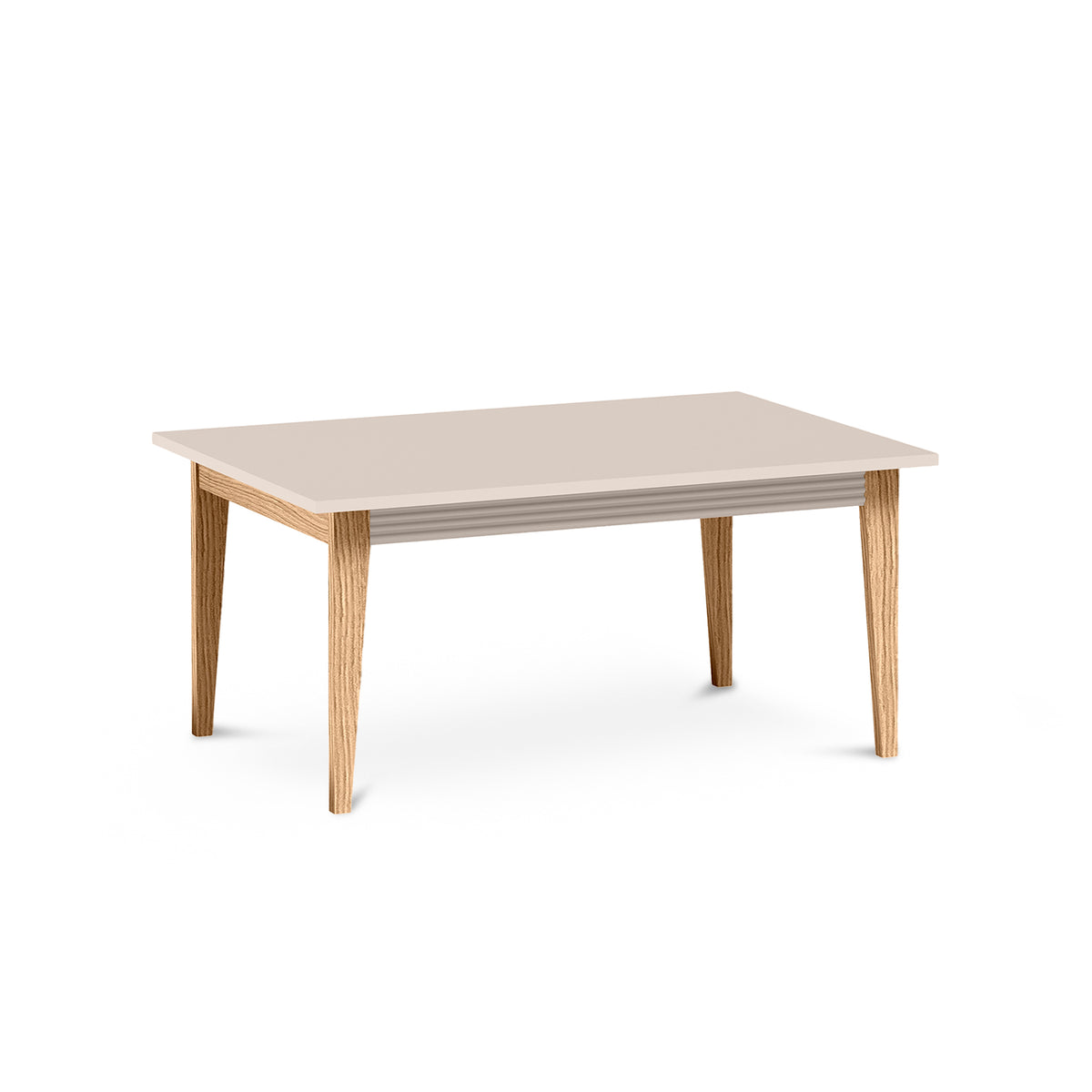 Stolik kawowy do salonu Serena 90x40 z dekoracyjną listwą w stylu modern classic – widok pod kątem | Pillovely