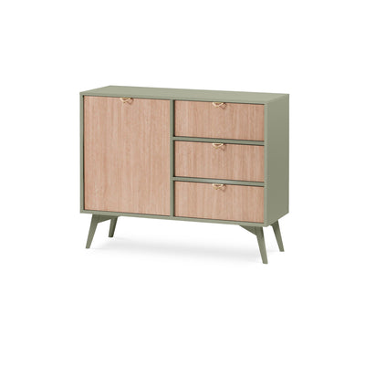 Mandala Sideboard 106x80 with Drawers and Cabinet, Japandi Style – Eucalyptus