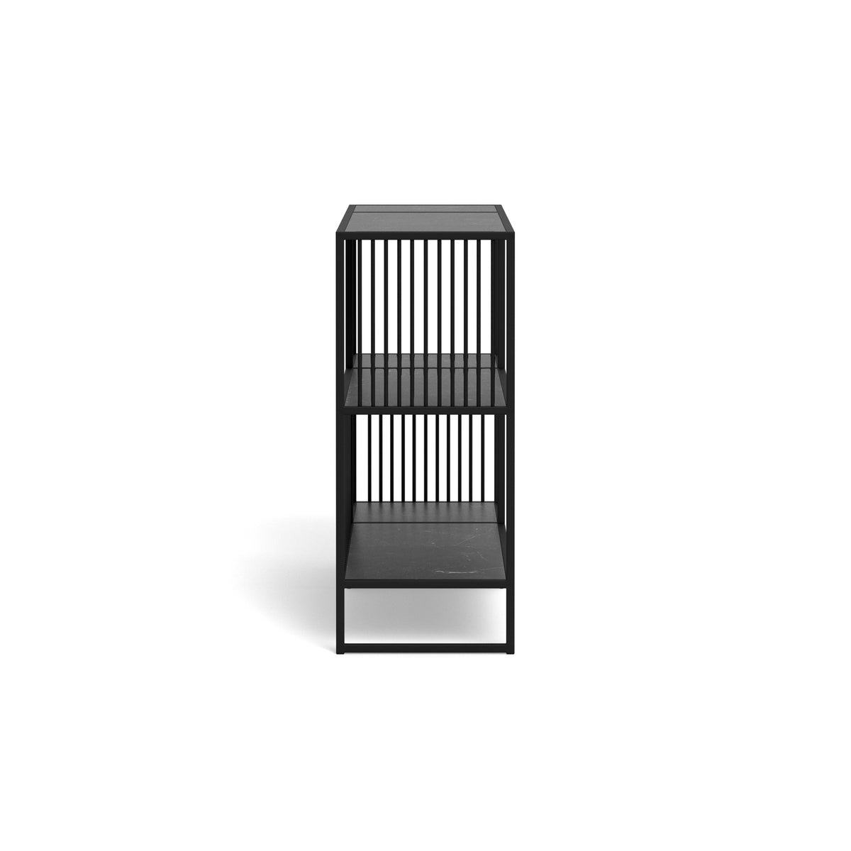Cella Bookcase 120x83 with a Black Marble Effect, Modern Style – side view