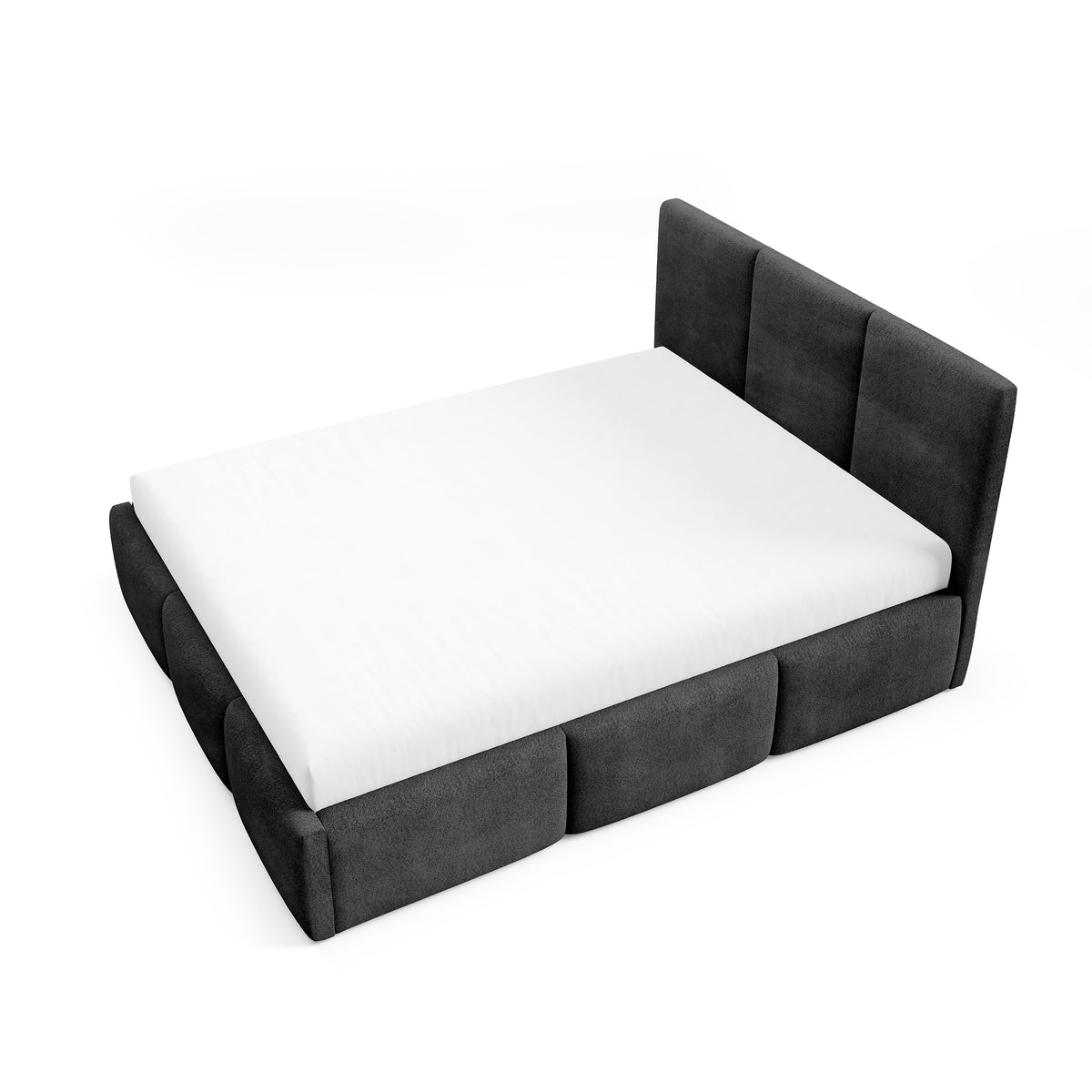 Melora Upholstered Ottoman Bed with Storage, Various Sizes in Modern Style, Coral Fabric – photo 4