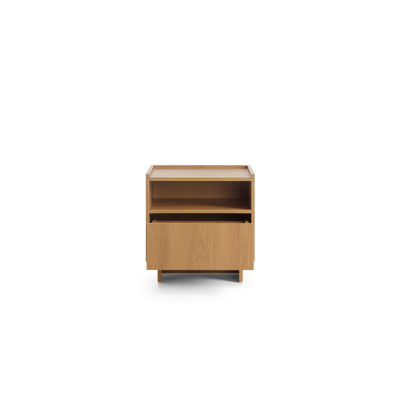 Kiyro Bedside Table with Drawer 50x51 cm, Japandi Style – front view
