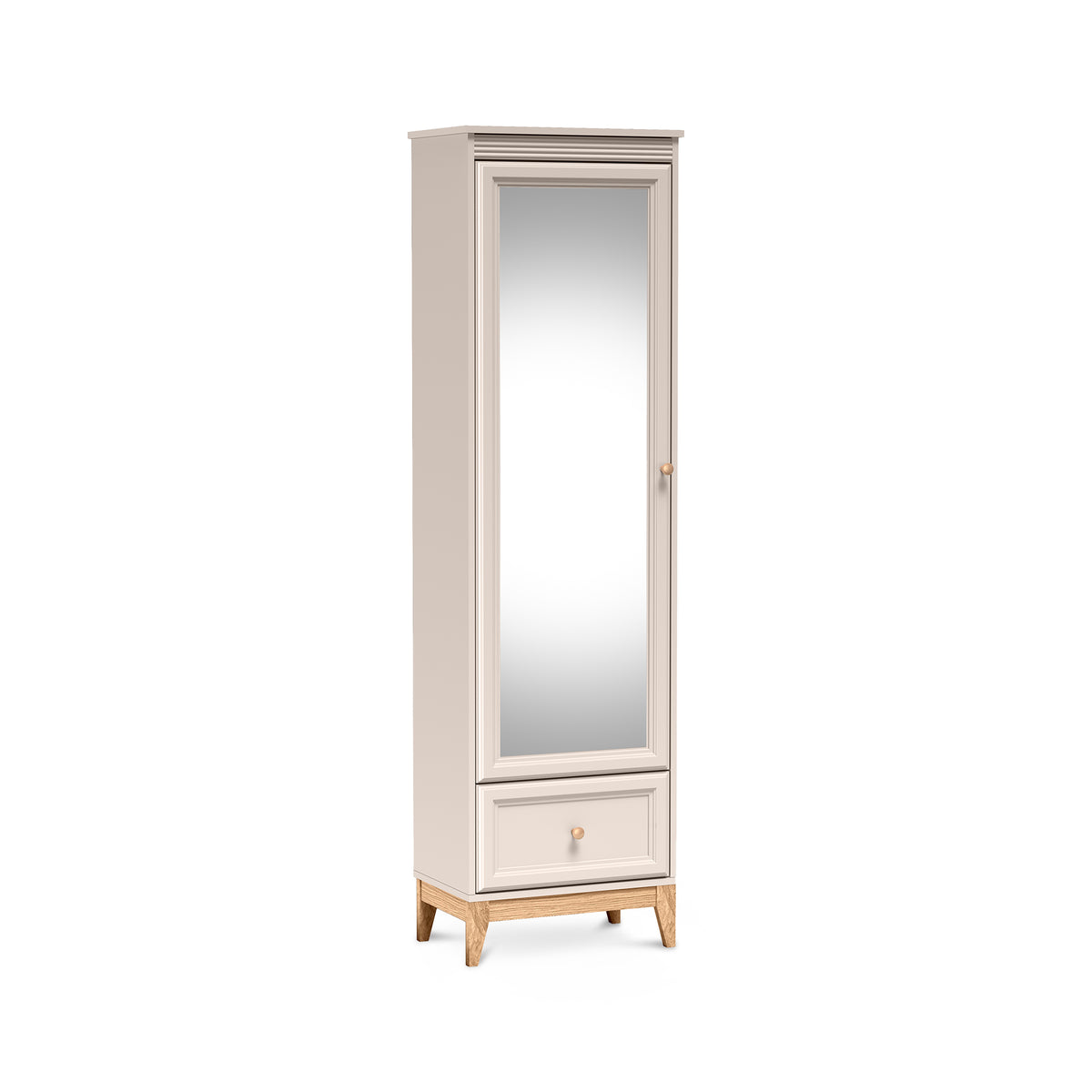 Wąska szafa Serena z lustrem 55x193 do przedpokoju w stylu modern classic – widok pod kątem | Pillovely