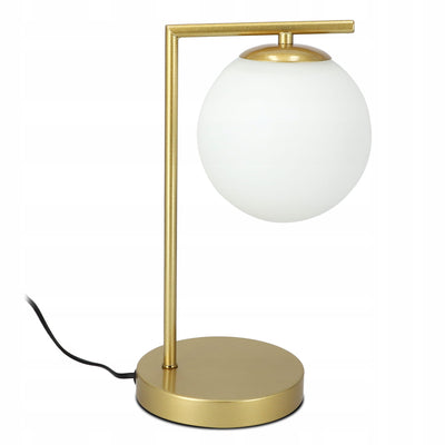 Orbitella Desk Lamp with Glass Globe, Elegant Style – Gold Metal, G9 Glass Shade – photo 6