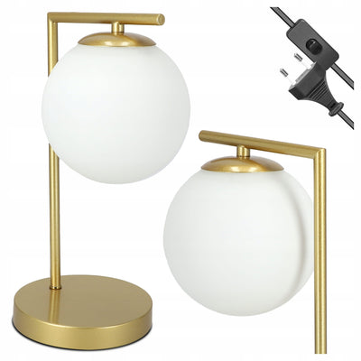 Orbitella Desk Lamp with Glass Globe, Elegant Style – Gold Metal, G9 Glass Shade – photo 9