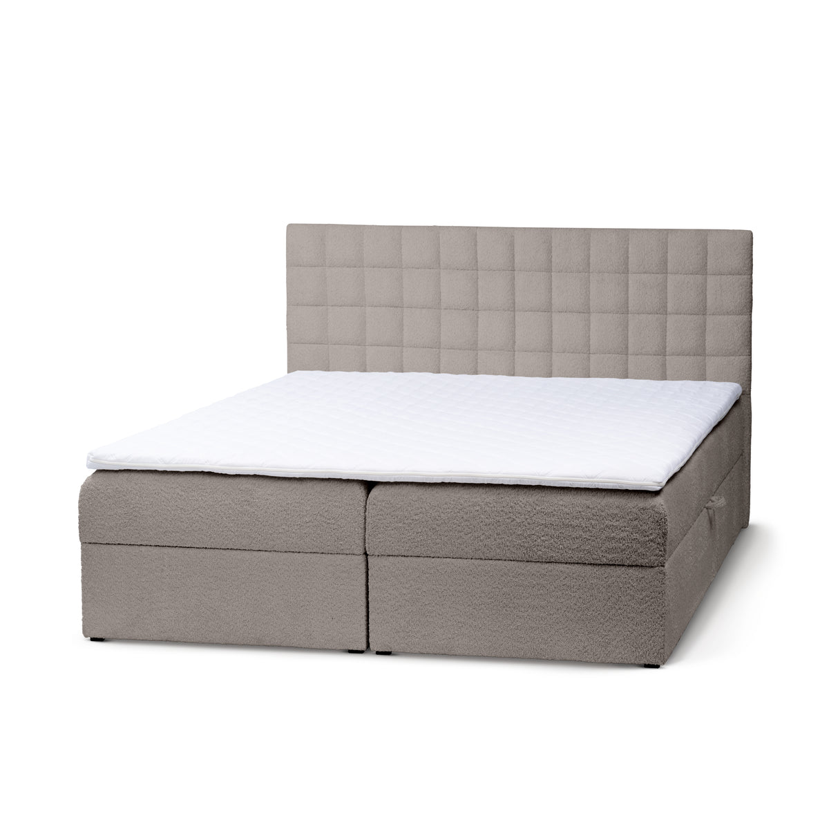 Laky Continental Divan Bed with Topper and Storage, Modern Style – Dark Chocolate (ABRIAMO 01), 200