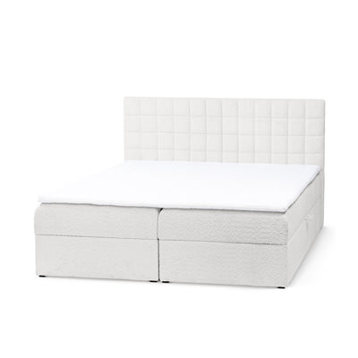 Laky Continental Divan Bed with Topper and Storage, Modern Style – Morning White (ABRIAMO 04), 200