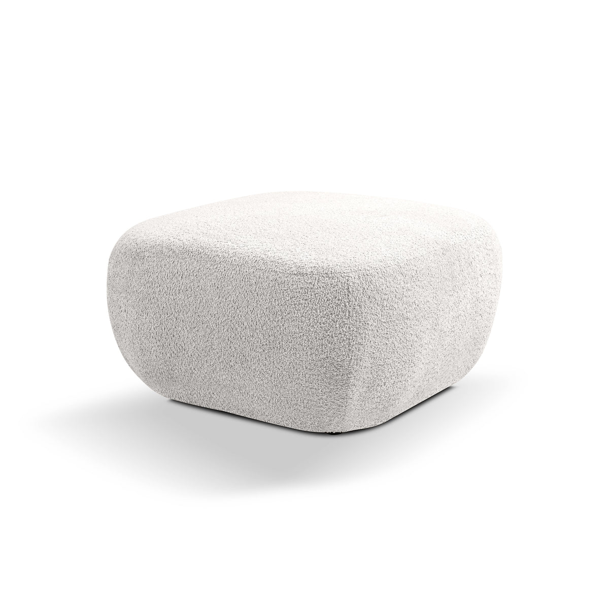 Pufa w stylu organic modern 75×39 cm, tkanina Abriamo | OLEMO Poranna Biel (ABRIAMO 04)