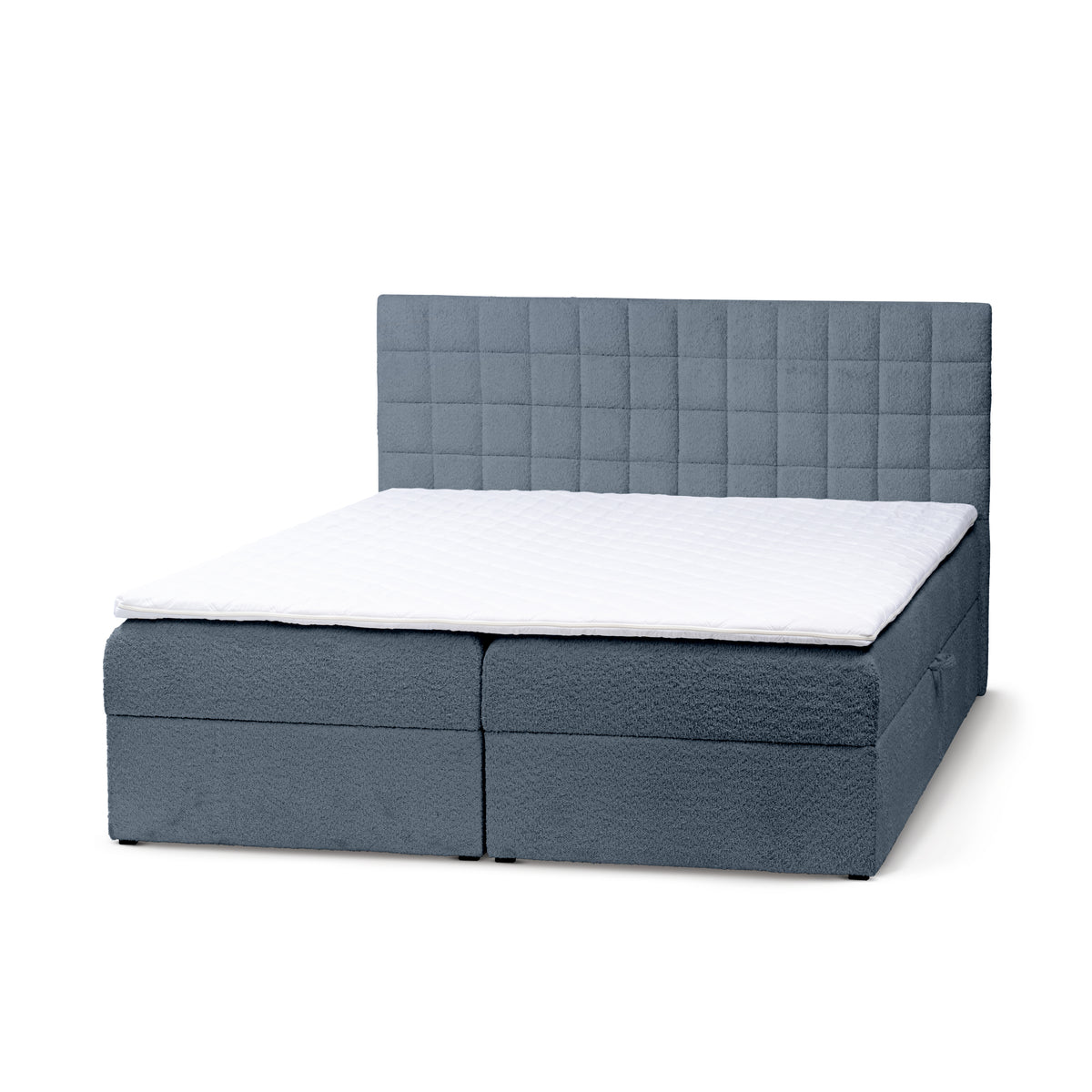 Laky Continental Divan Bed with Topper and Storage, Modern Style – Blue Basalt (ABRIAMO 13), 200