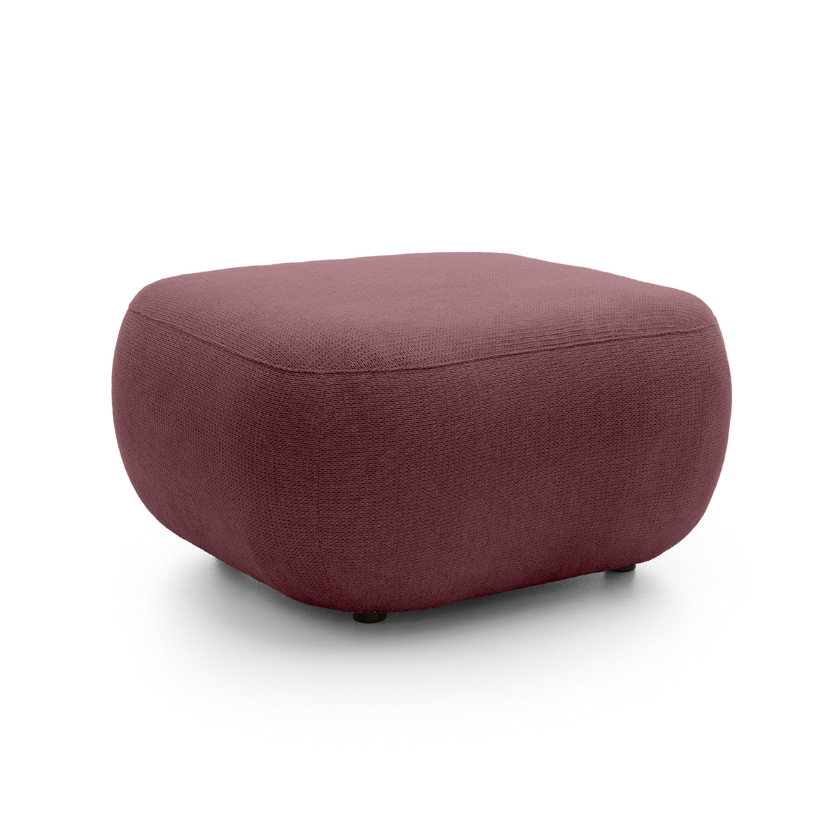 Pufa wypoczynkowa 75x39 cm z pianki PUR w stylu japandi, tkanina Aragon | OLEMO Bordowy Mat (ARAGON 69)