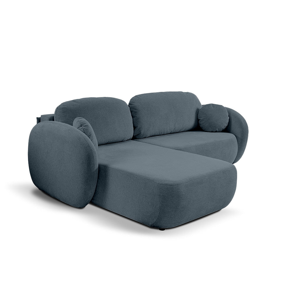 Olemo Corner Sofa Bed DL 248 cm, Modern Style, Aragon Fabric – Left-sided, Granite Current (ARAGON 72)