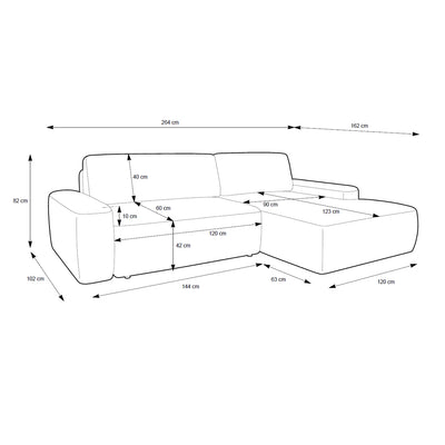 Narożnik z funkcją spania Bamby 3-osobowy 125x210 w stylu nowoczesnym – zdjęcie 6