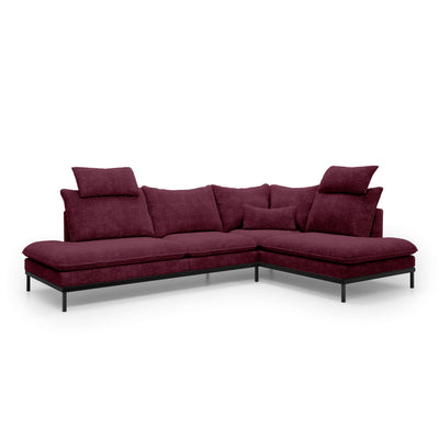Leafy 4 Seater Premium Corner Sofa 293×198 cm, Elegant Style – Right-Sided, Ruby Ash (CREMONA 59)