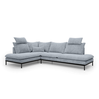 Leafy 4 Seater Premium Corner Sofa 293×198 cm, Elegant Style – Left-Sided, Misty Ocean (CREMONA 70)