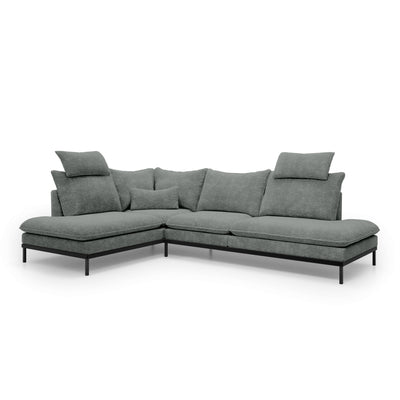 Leafy 4 Seater Premium Corner Sofa 293×198 cm, Elegant Style – Left-Sided, Smoke Gray (CREMONA 96)