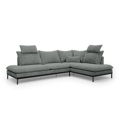 Leafy 4 Seater Premium Corner Sofa 293×198 cm, Elegant Style – Right-Sided, Smoke Gray (CREMONA 96)
