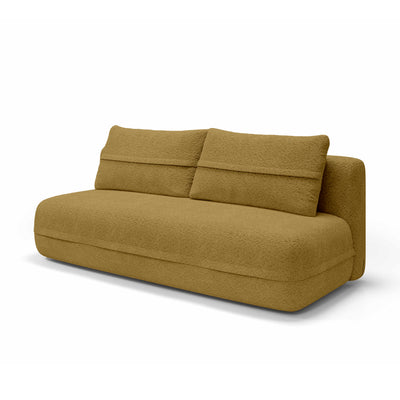 Sofa 2-osobowa z funkcją spania 206 cm w stylu minimalistycznym | Lento Miodowy Brąz (CREMONA 48)