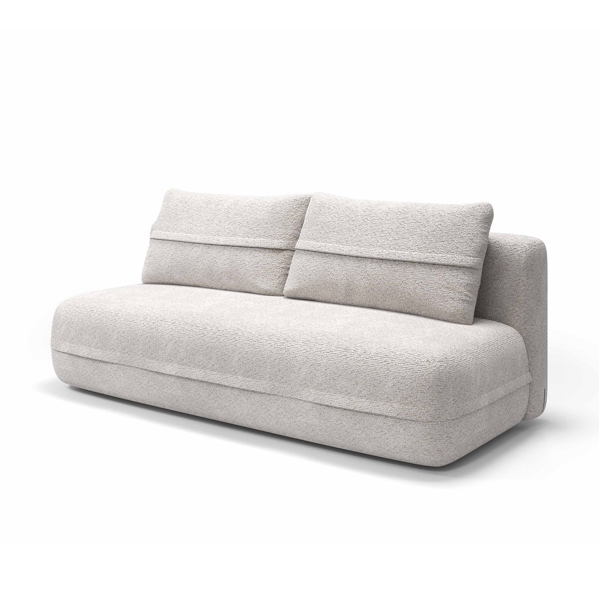 Sofa Lento 2-osobowa, kanapa z funkcją spania 206 cm w stylu minimalistycznym – widok pod kątem | Pillovely
