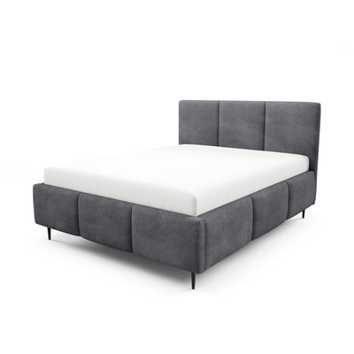 Melora Upholstered Ottoman Bed with Storage, Various Sizes in Modern Style, Coral Fabric – Graphite Shadow (CORAL 80)