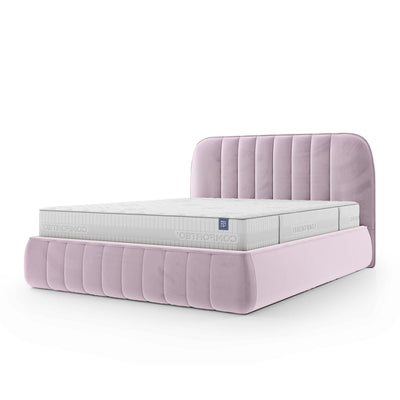 Carla Upholstered Ottoman Bed with Storage, Soft Minimalism Style – Muted Mallow (FRESH 09), 200