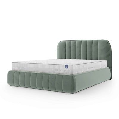Carla Upholstered Ottoman Bed with Storage, Soft Minimalism Style – Concrete Darkness (FRESH 32), 200