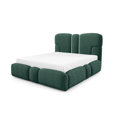 Puffra Upholstered Ottoman Bed with Storage, Various Sizes in Soft Style – Turquoise Bay (DOHA 10)