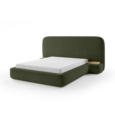 Genz Upholstered Bed, Japandi Style – Yew Green (ARAGON 39), 200