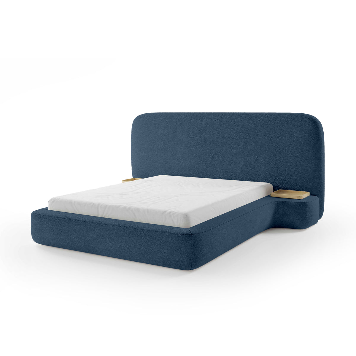 Genz Upholstered Bed, Japandi Style – Ink Granite (ARAGON 74), 200