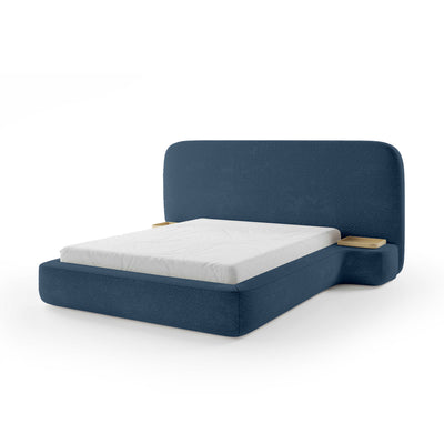 Genz Upholstered Bed, Japandi Style – Ink Granite (ARAGON 74), 200