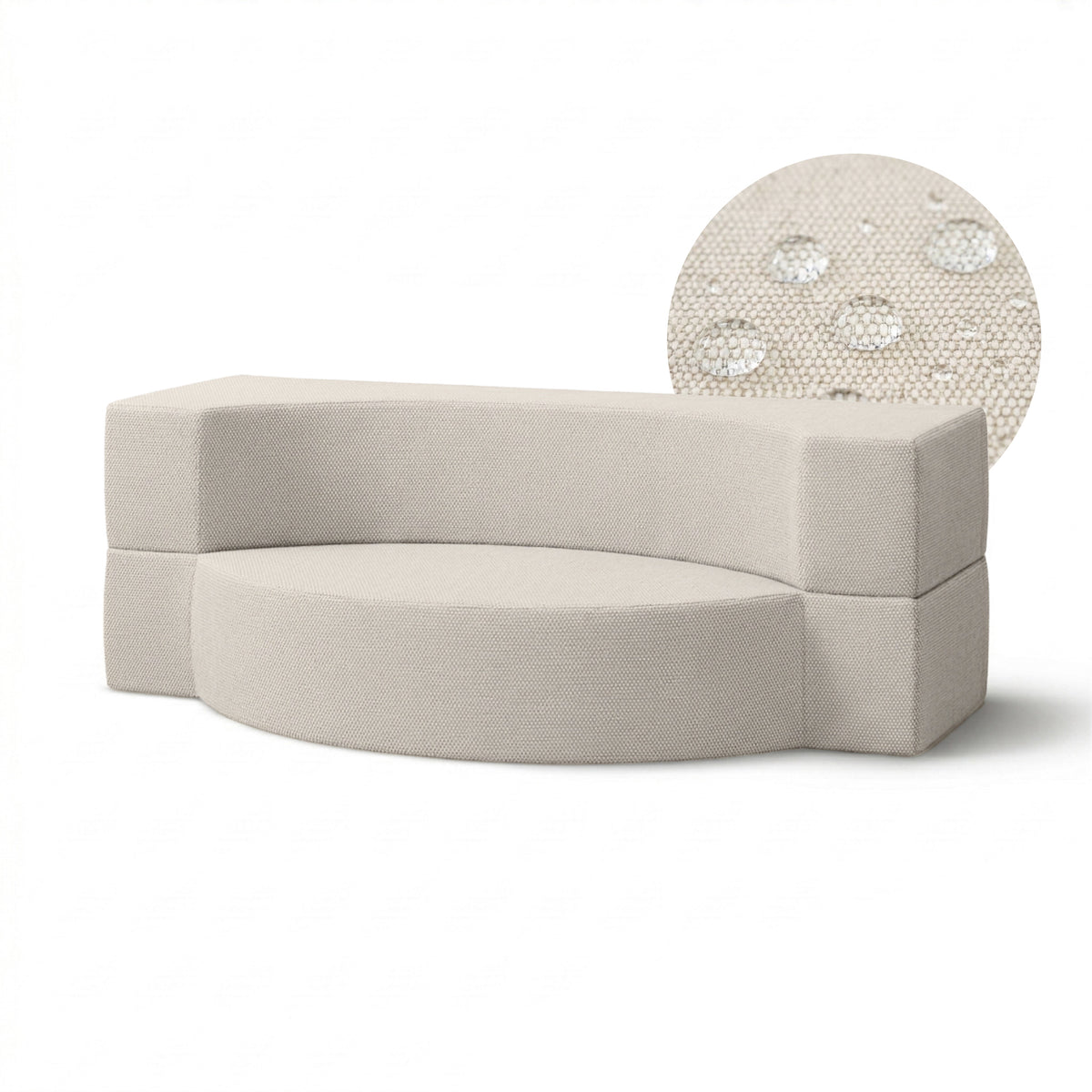 Sofa Lunaria ogrodowa piankowa 200x100x70 cm w stylu japandi, tkanina outdoorowa Harris – zdjęcie główne | Pillovely