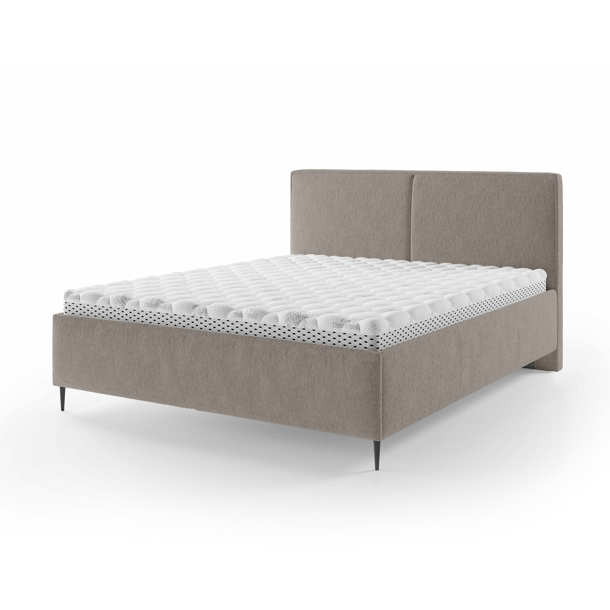 Łóżko tapicerowane z pojemnikiem w stylu minimalistycznym | Hatti 140 200 Popielista Zasłona (PERFECT HARMONY 04)