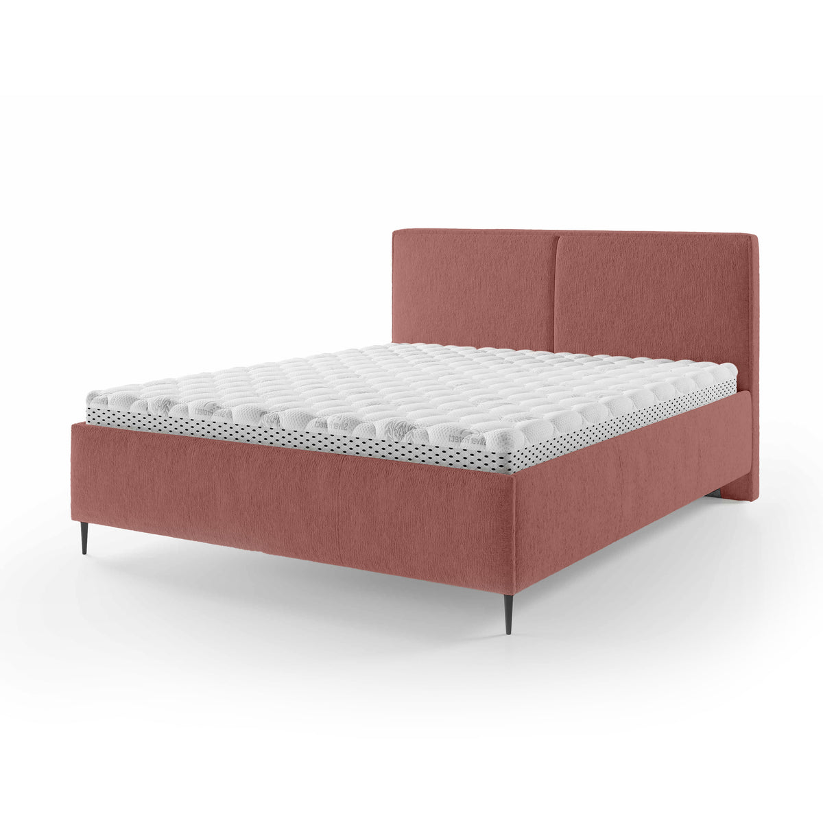 Łóżko tapicerowane z pojemnikiem w stylu minimalistycznym | Hatti 140 200 Ceglana Poświata (PERFECT HARMONY 63)
