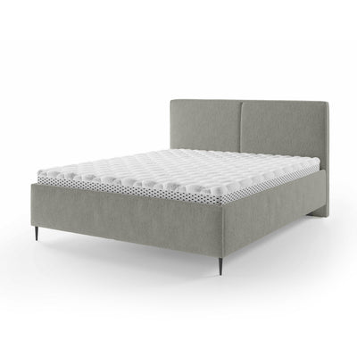 Łóżko tapicerowane z pojemnikiem w stylu minimalistycznym | Hatti 160 200 Piaskowy Mat (PERFECT HARMONY 83)