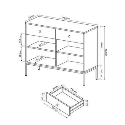 Komoda Kviat 104x84 w stylu vintage – zdjęcie 15